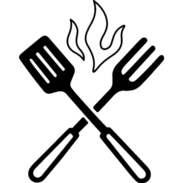 'Grilling Tools' Unmounted Rubber Stamp -  For Crafting, Scrapbooking and Card Making - Size A8 (RS00063922)