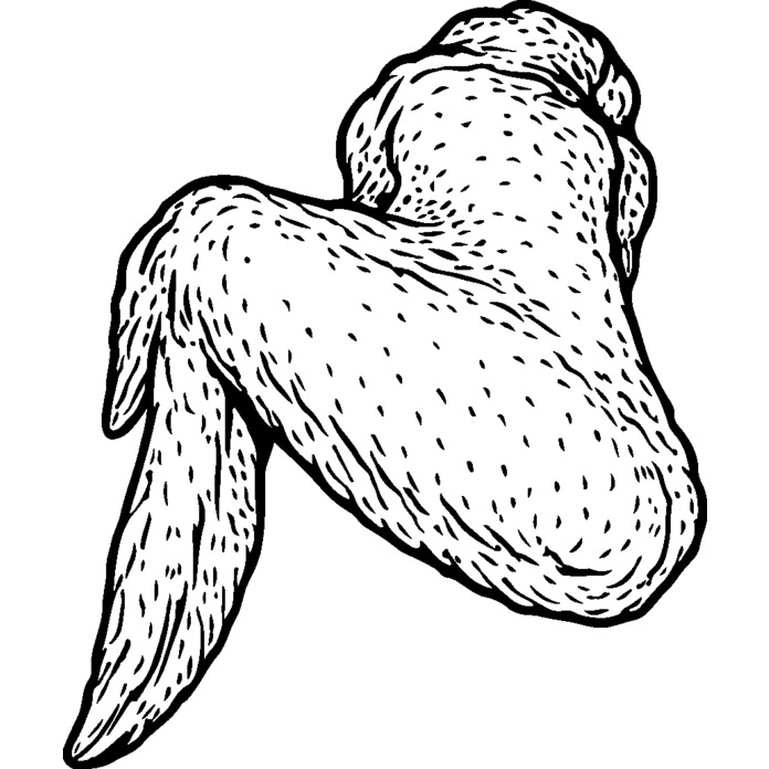 'Cooked Chicken Wings' Unmounted Rubber Stamp - A8 - Craft Stamp for Scrapbooking, Card Making, Journals and Creative Projects (RS00065124)