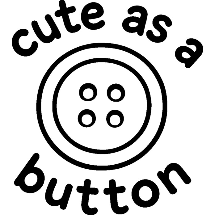 'Cute as a Button' Unmounted Rubber Stamp - A8 - Craft Stamp for Scrapbooking, Card Making, Journals and Creative Projects (RS00065208)