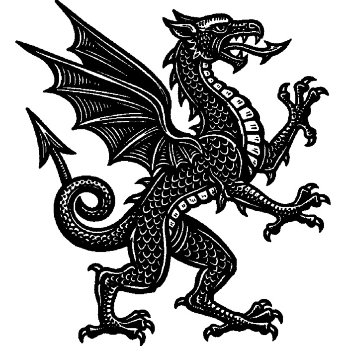 'Vintage Dragon' Unmounted Rubber Stamp -  For Crafting, Scrapbooking and Card Making - Size A8 (RS00065702)