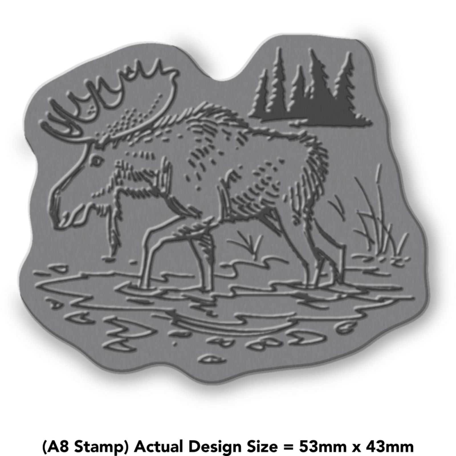 Azeeda A8 Walking Moose Unmounted Rubber Stamp RS00022399 