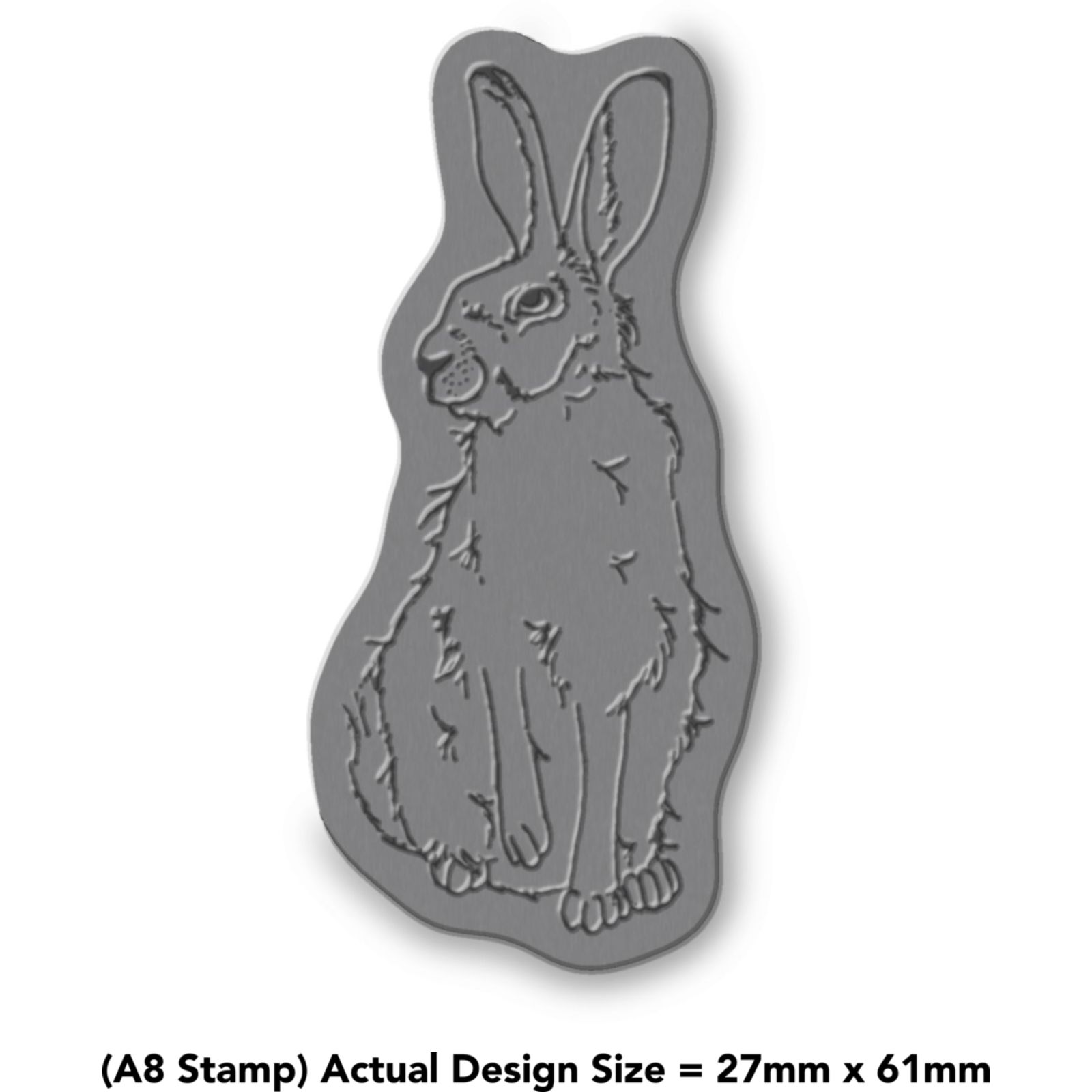 RS010953 'Patterned Hare' Rubber Stamp 