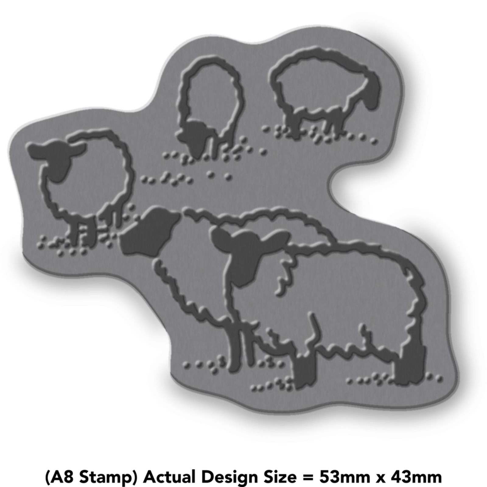 'Grazing Sheep' Unmounted Rubber Stamp (RS023098) - Picture 6 of 6