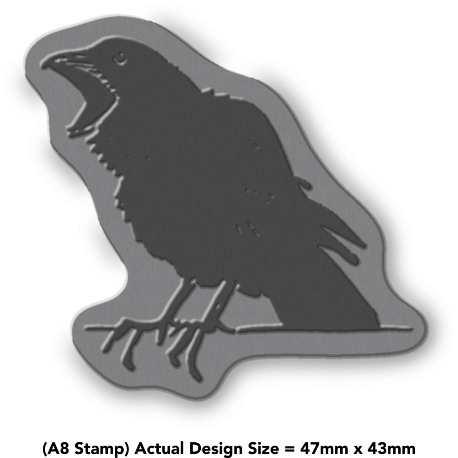 P124 Crow Flying Rubber Stamp 