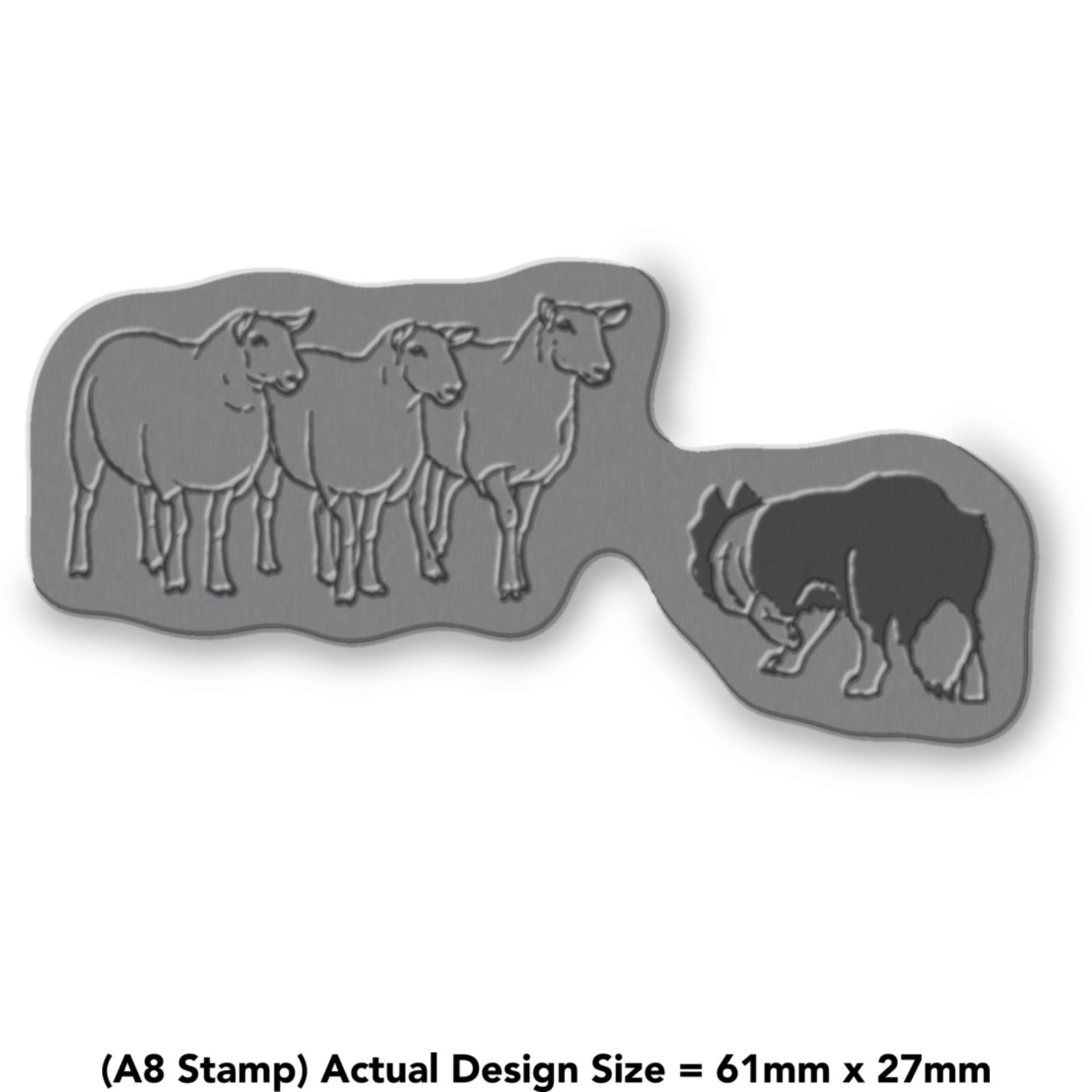 'Dog Herding Sheep' Unmounted Rubber Stamp (RS035561) - Picture 6 of 6