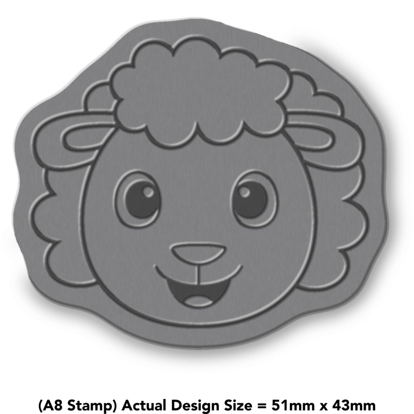 'Happy Sheep Face' Unmounted Rubber Stamp (RS040824) - Picture 6 of 6