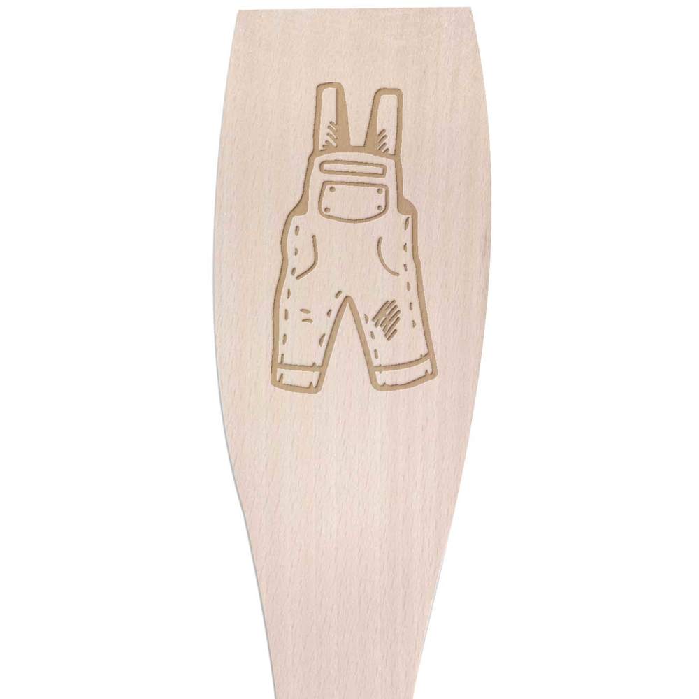 Large 'Dungarees' Wooden Cooking Spatula (SA00007151)