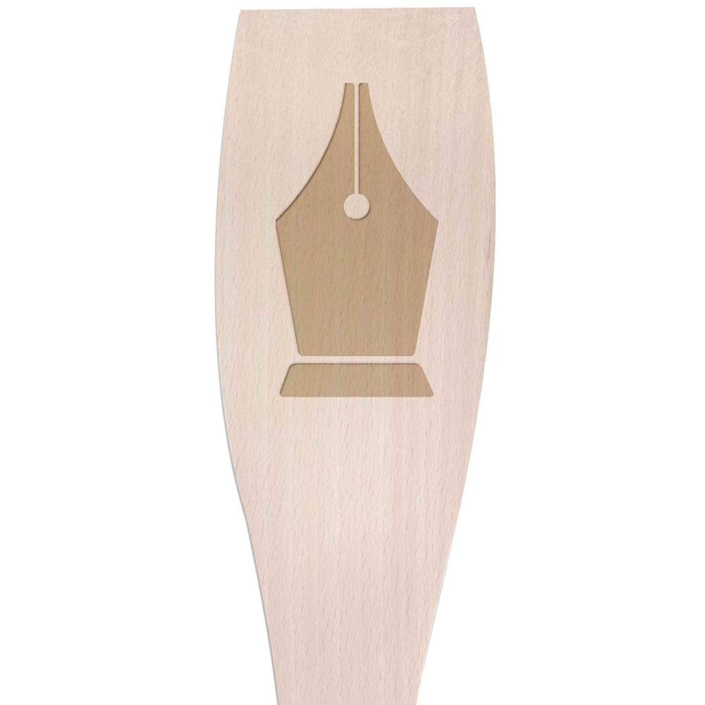 Large 'Pen Nib' Wooden Cooking Spatula (SA00009350)