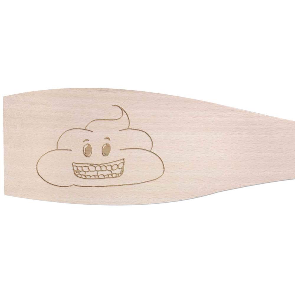 Large 'Happy Poo' Wooden Cooking Spatula (SA00009386)