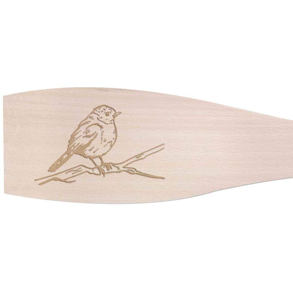 Large 'Perched Robin' Wooden Cooking Spatula (SA00010988)