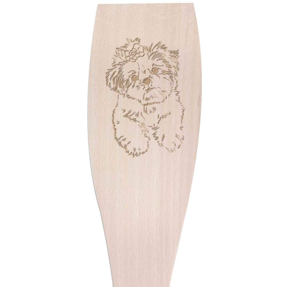 Large 'Shih Tzu Puppy' Wooden Cooking Spatula (SA00012003)