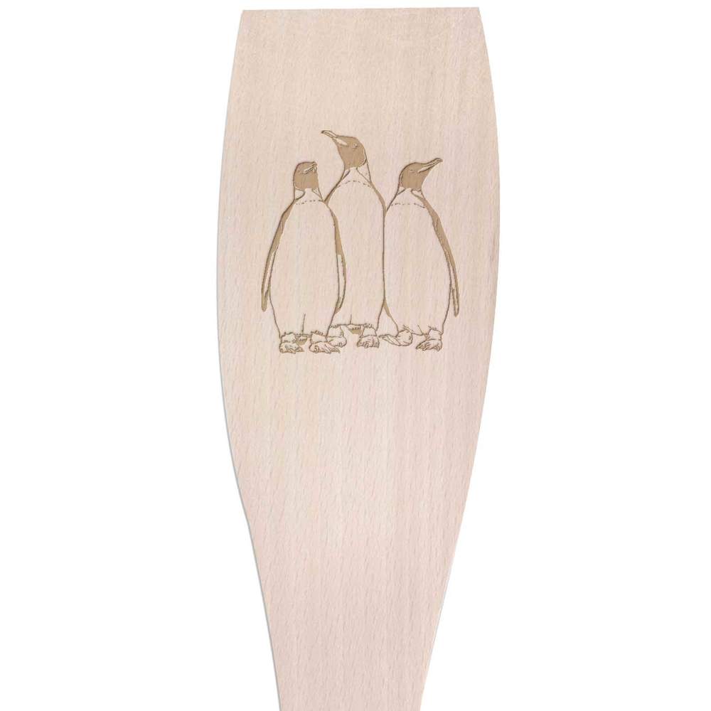 Large 'King Penguins' Wooden Cooking Spatula (SA00013964)