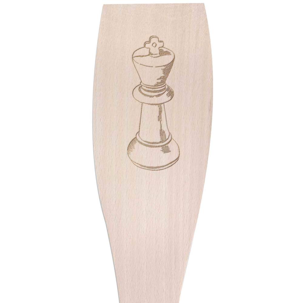 Large 'King Chess Piece' Wooden Cooking Spatula (SA00014002)