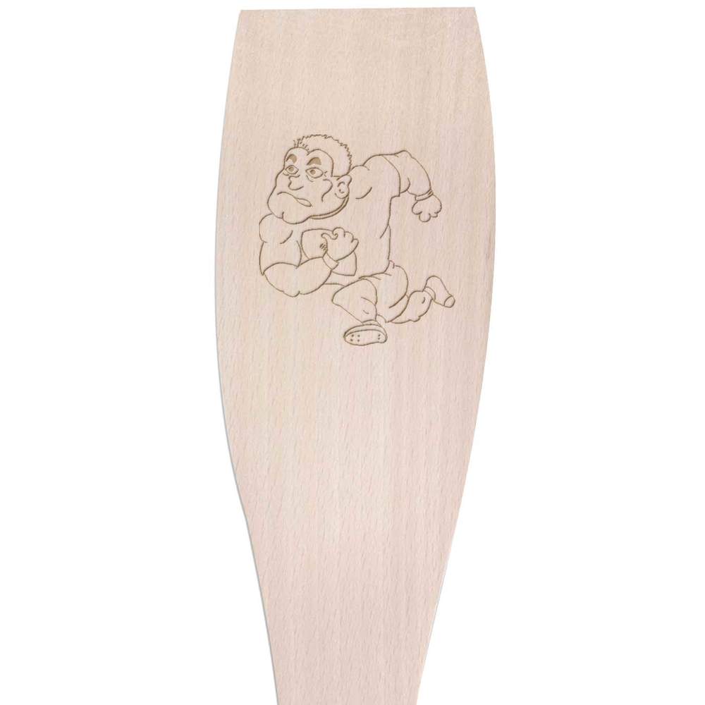Large 'Rugby Player' Wooden Cooking Spatula (SA00015715)