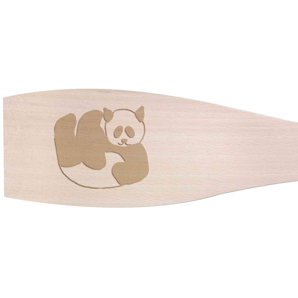 'Relaxing Panda' Wooden Cooking Spatula - 30cm - Kitchen Utensil for Frying, Stirring, Baking and Food Preparation (SA00017636)