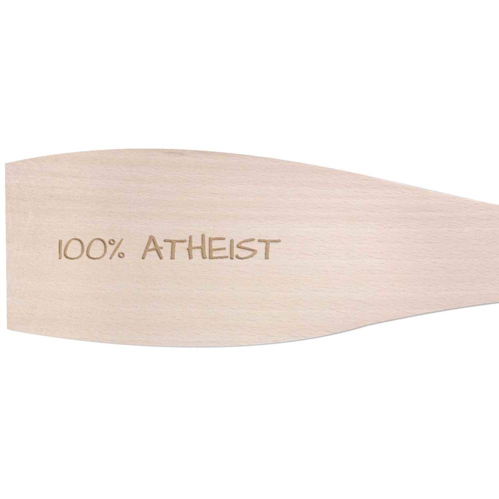 Large '100% Atheist' Wooden Cooking Spatula (SA00018773)