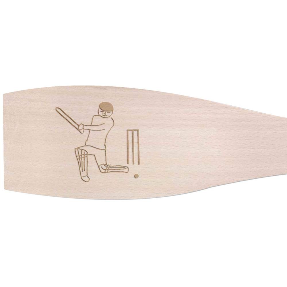 Large 'Man playing cricket' Wooden Cooking Spatula (SA00019730)