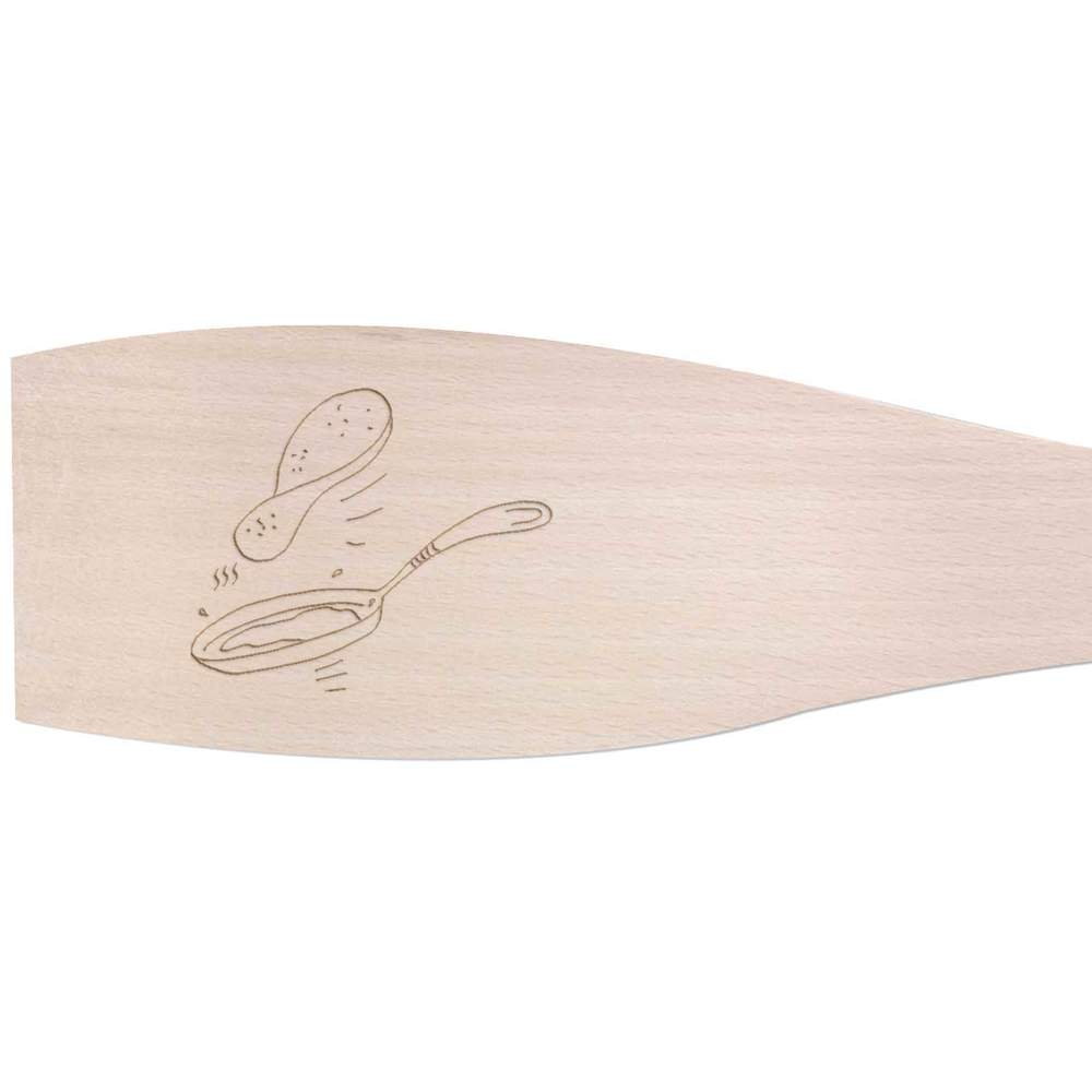 'Pancake Flipping' Wooden Cooking Spatula - 30cm - Kitchen Utensil for Frying, Stirring, Baking and Food Preparation (SA00021071)