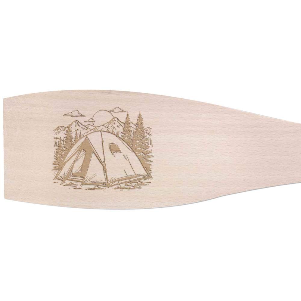 'Camping Trip' Wooden Cooking Spatula - 30cm - Kitchen Utensil for Frying, Stirring, Baking and Food Preparation (SA00022596)