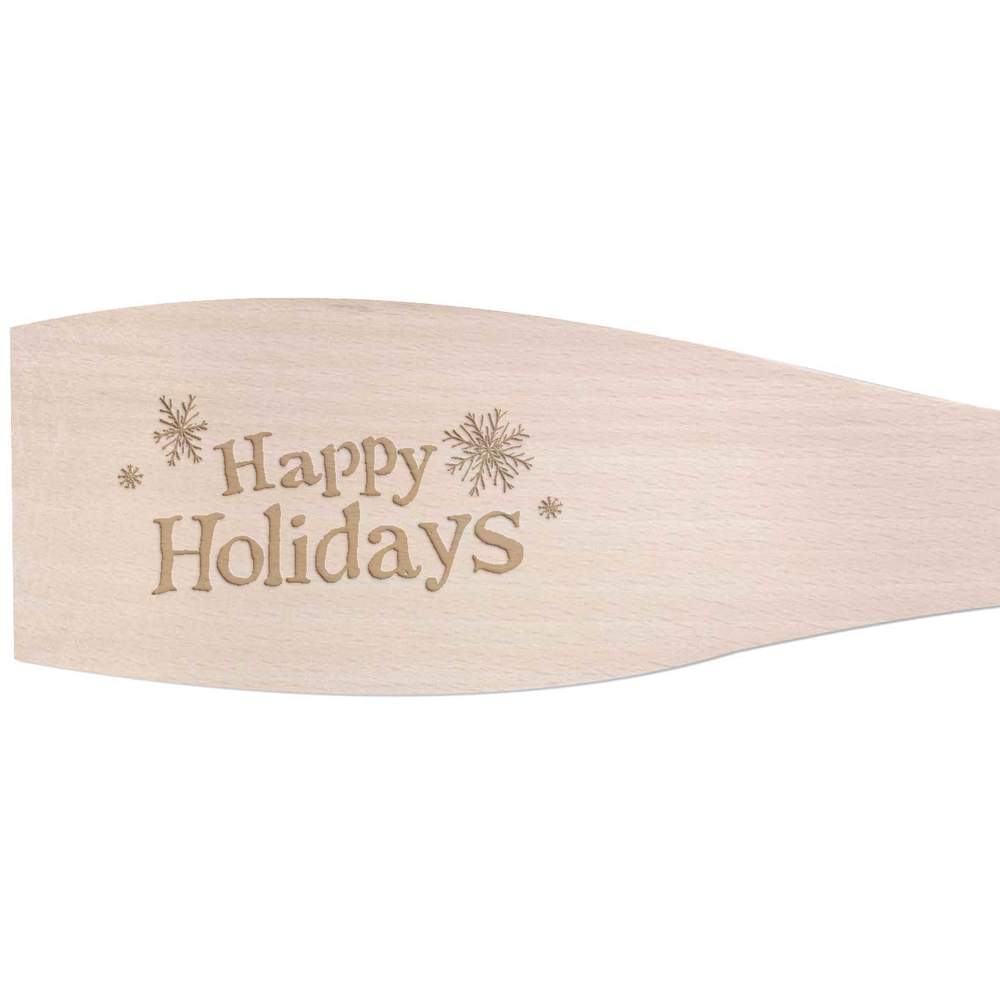 Large 'Happy Holidays with Snowflakes' Wooden Cooking Spatula (SA00024220)