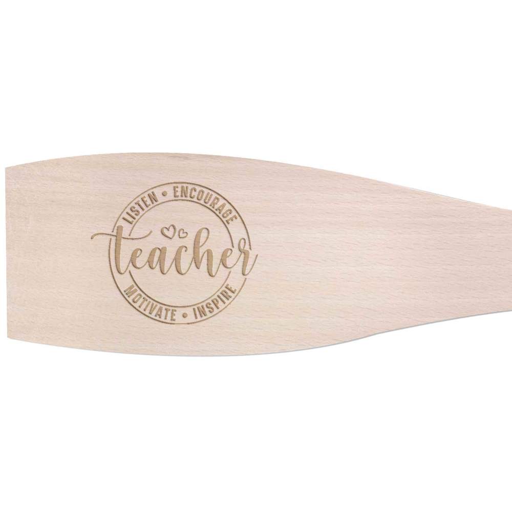 Large 'Teacher Motivational Quote' Wooden Cooking Spatula (SA00024584)