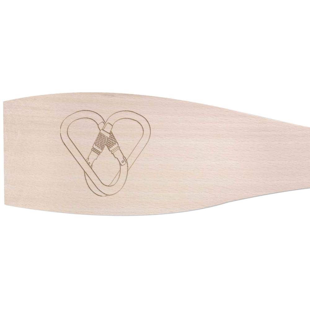 Large 'Climbing Carabiner Hook Heart' Wooden Cooking Spatula (SA00025244)