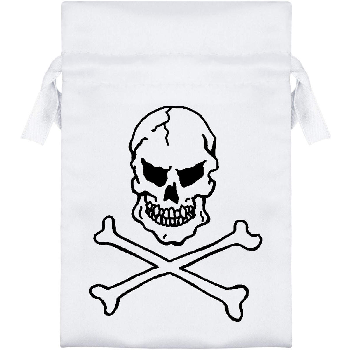 'Skull & Crossbones' Satin Drawstring Bag/Pouch (SB002215)