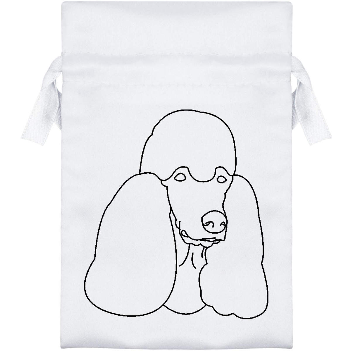 'Poodle Face' Satin Drawstring Bag/Pouch (SB002356)