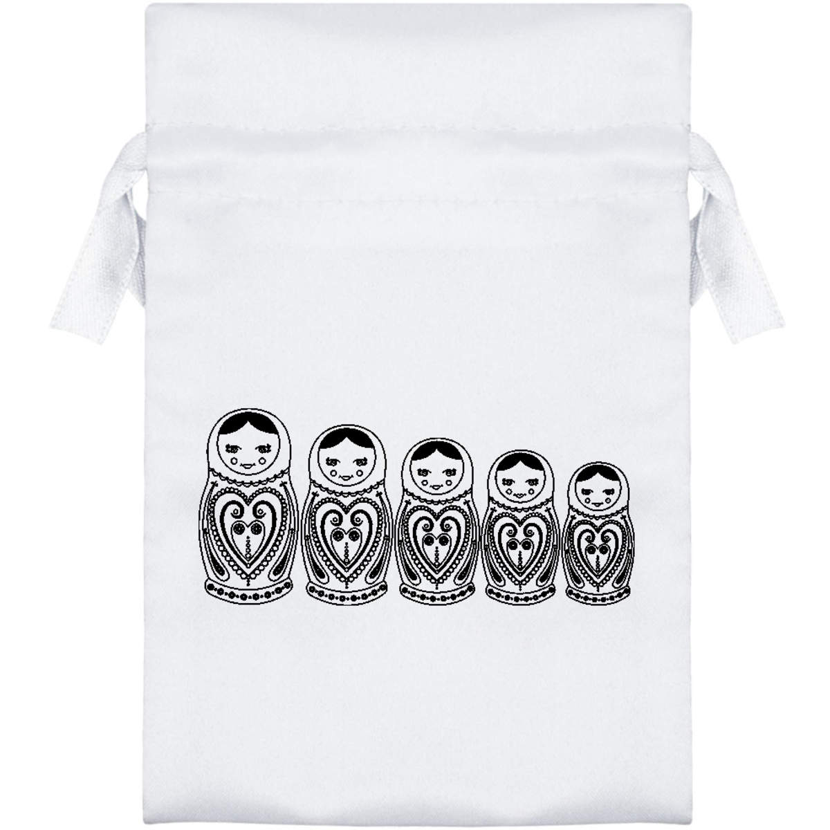 'Matryoshka Dolls' Satin Drawstring Bag/Pouch (SB002621)