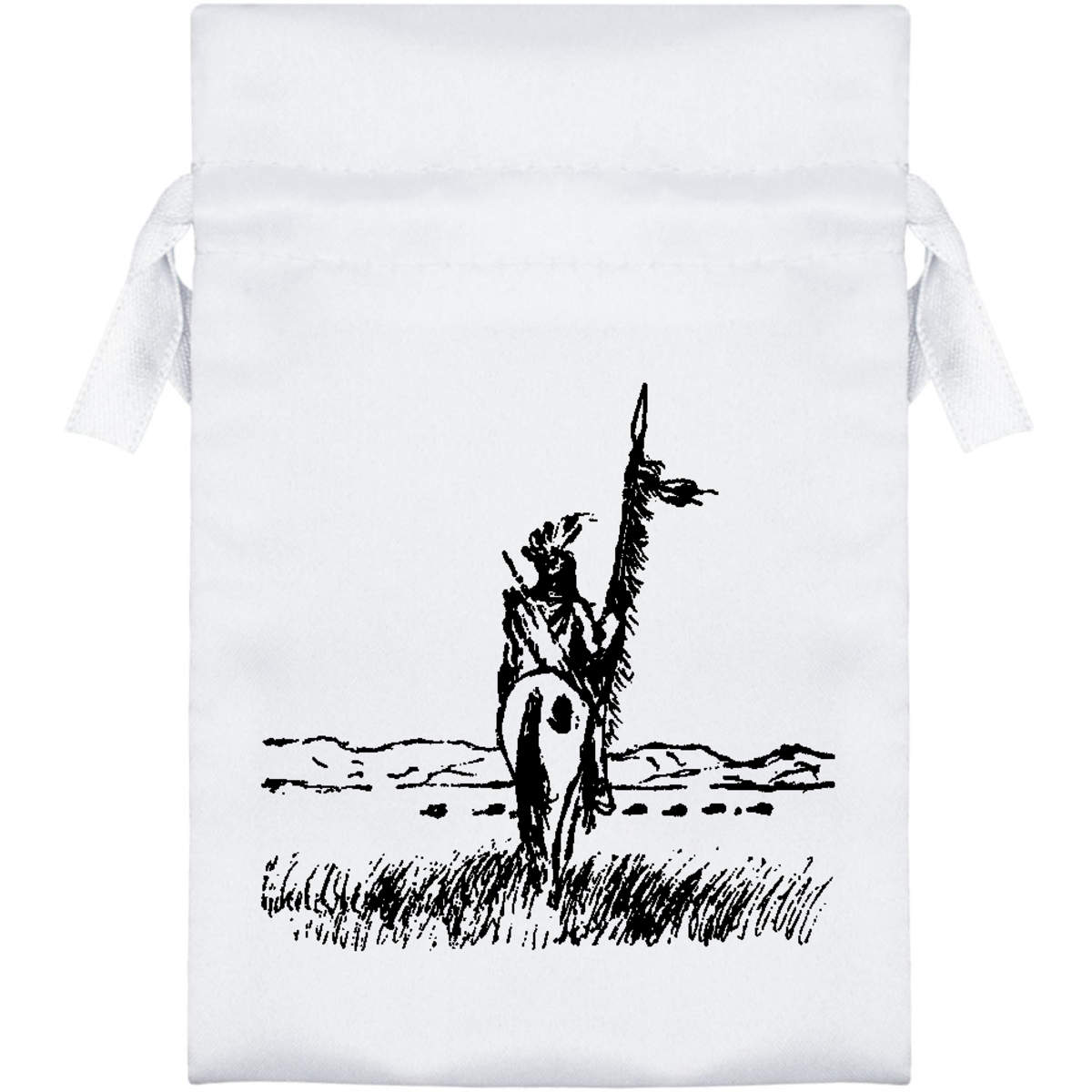 'Native American' Satin Drawstring Gift Bag - Gift Pouch for Wedding Favours, Jewellery and Parties (SB004825)