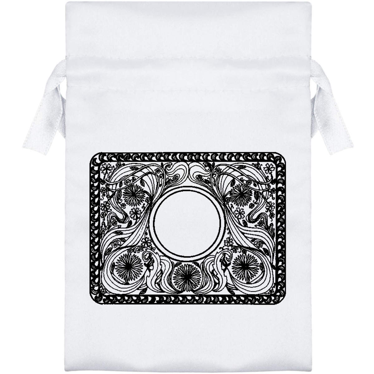 'Art Nouveau Frame' Satin Drawstring Bag/Pouch (SB008512)