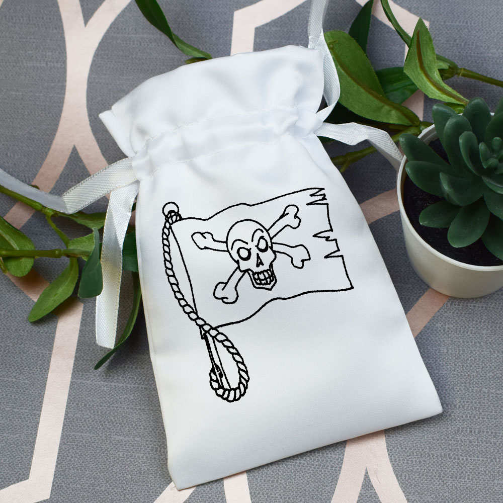'Pirate Flag' Satin Drawstring Bag/Pouch (SB010270) - Picture 7 of 25