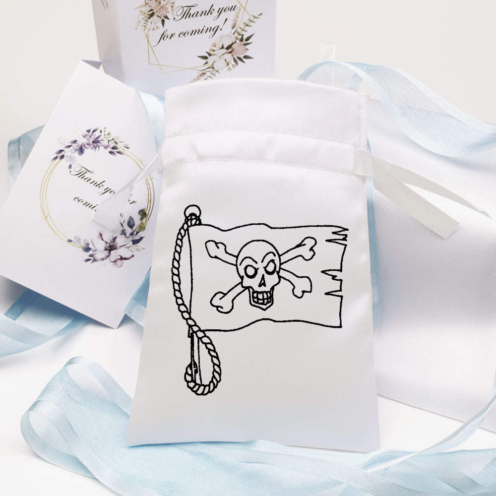 'Pirate Flag' Satin Drawstring Bag/Pouch (SB010270) - Picture 8 of 25