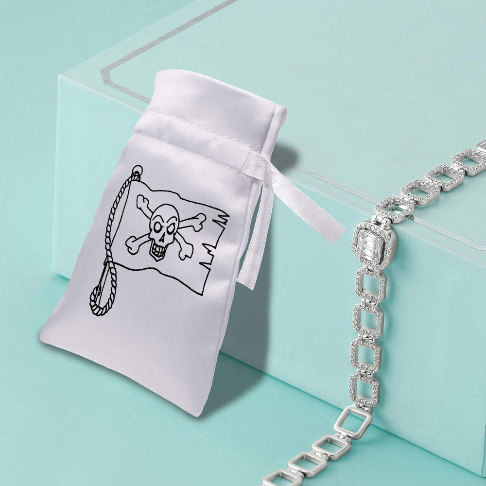 'Pirate Flag' Satin Drawstring Bag/Pouch (SB010270) - Picture 10 of 25