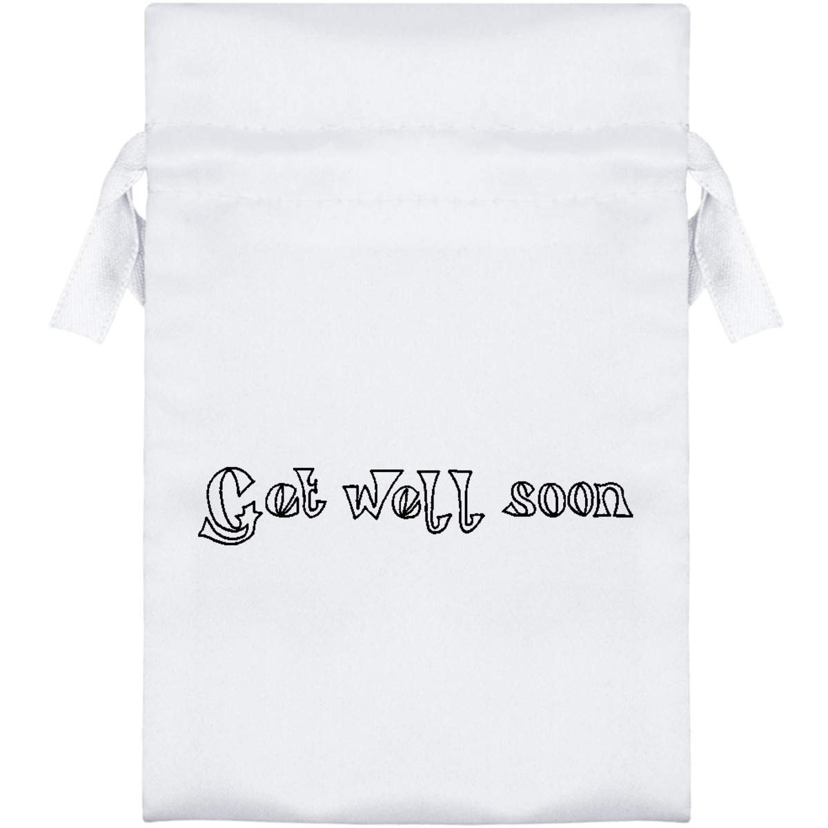 15cm 'Get Well Soon' Satin Drawstring Bag / Pouch (SB00010866)