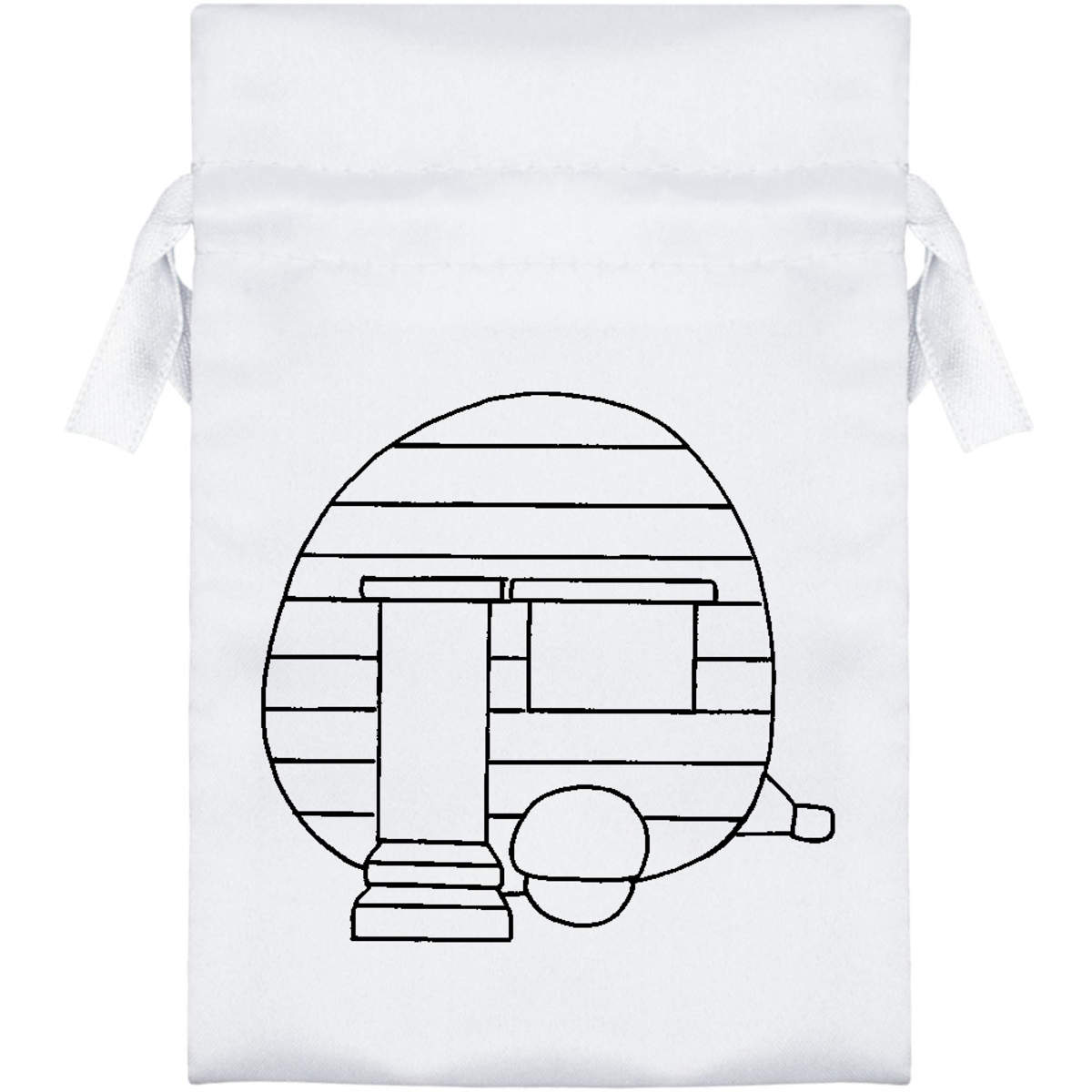 'Round Caravan' Satin Drawstring Bag/Pouch (SB012667)