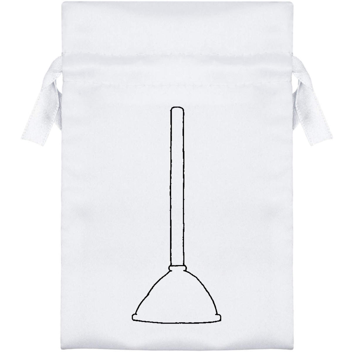 15cm 'Toilet Plunger' Satin Drawstring Bag / Pouch (SB00013334)