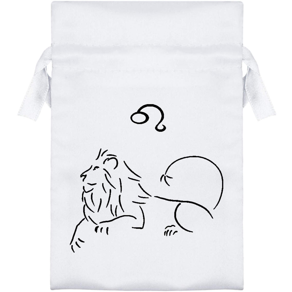 'Leo Lion' Satin Drawstring Bag/Pouch (SB014636)