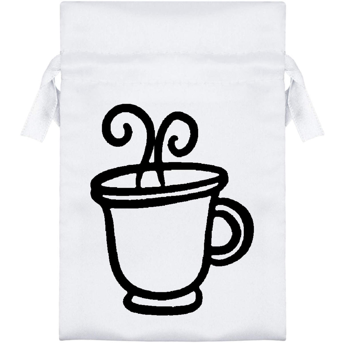 'Cup Of Hot Coffee' Satin Drawstring Bag/Pouch (SB015096)