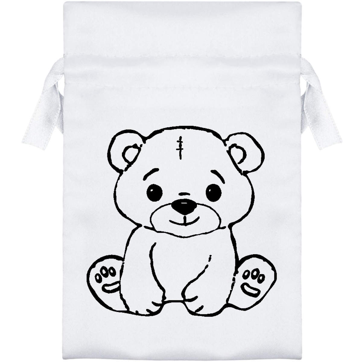 'Cute Teddy Bear' Satin Drawstring Bag/Pouch (SB015425)