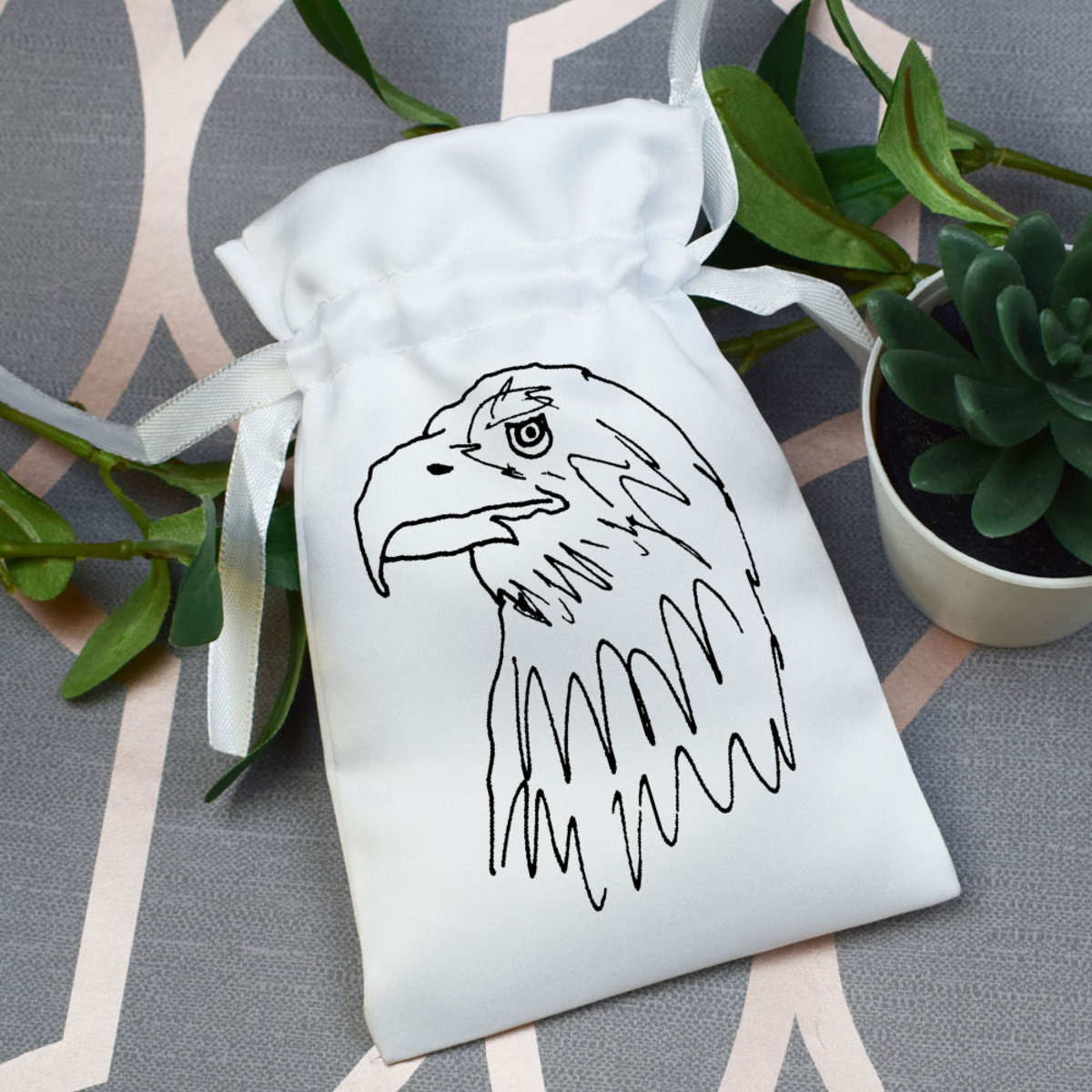 'Golden Eagle' Satin Drawstring Bag/Pouch (SB016344) - Bild 7 von 25