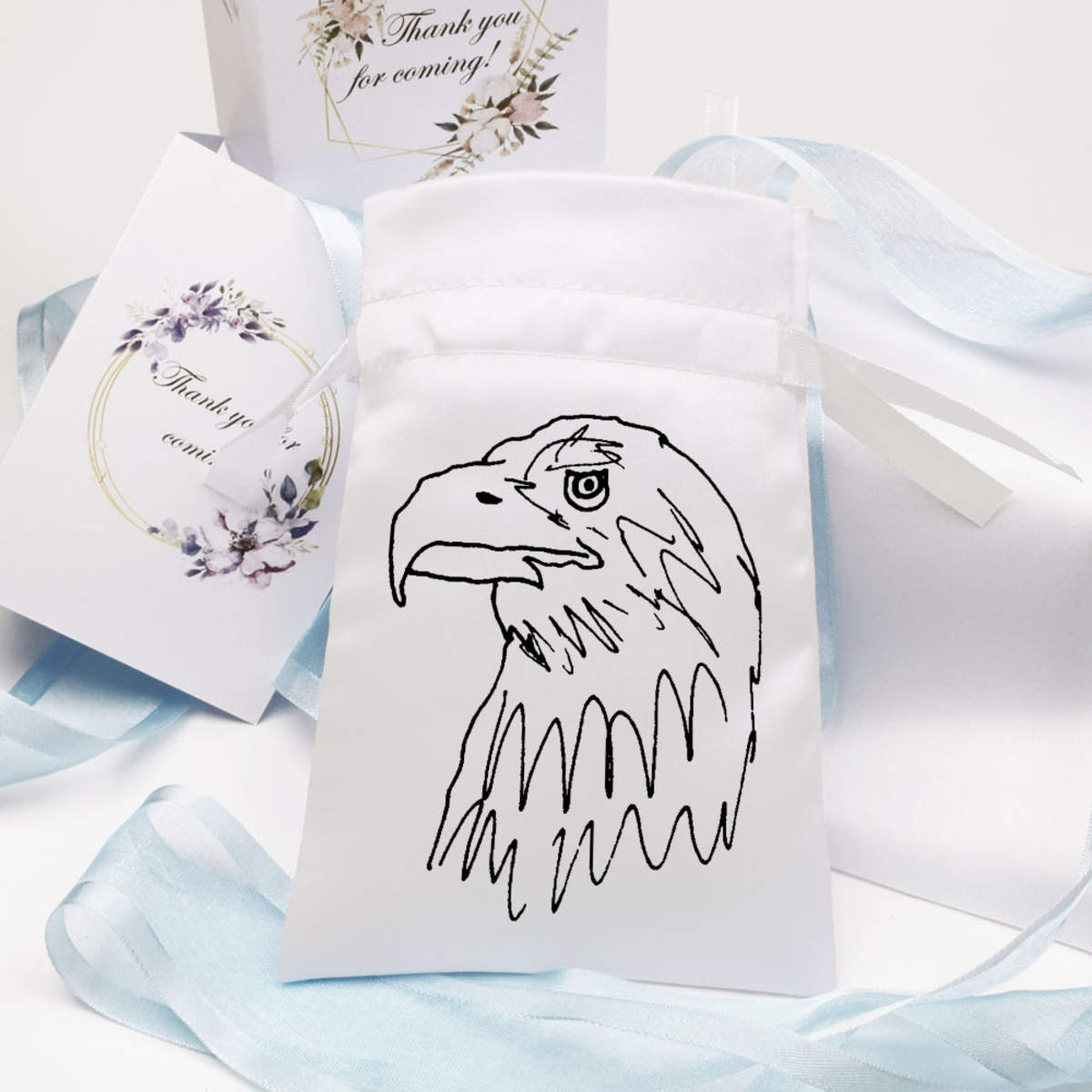 'Golden Eagle' Satin Drawstring Bag/Pouch (SB016344) - Bild 8 von 25