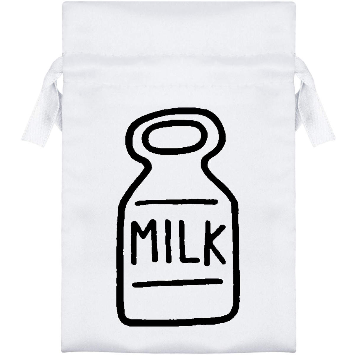 'Milk Bottle' Satin Drawstring Bag/Pouch (SB017623)