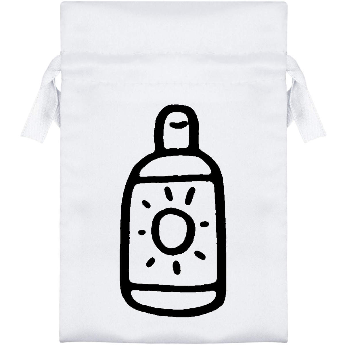 'Sun Cream Bottle' Satin Drawstring Bag/Pouch (SB018051)