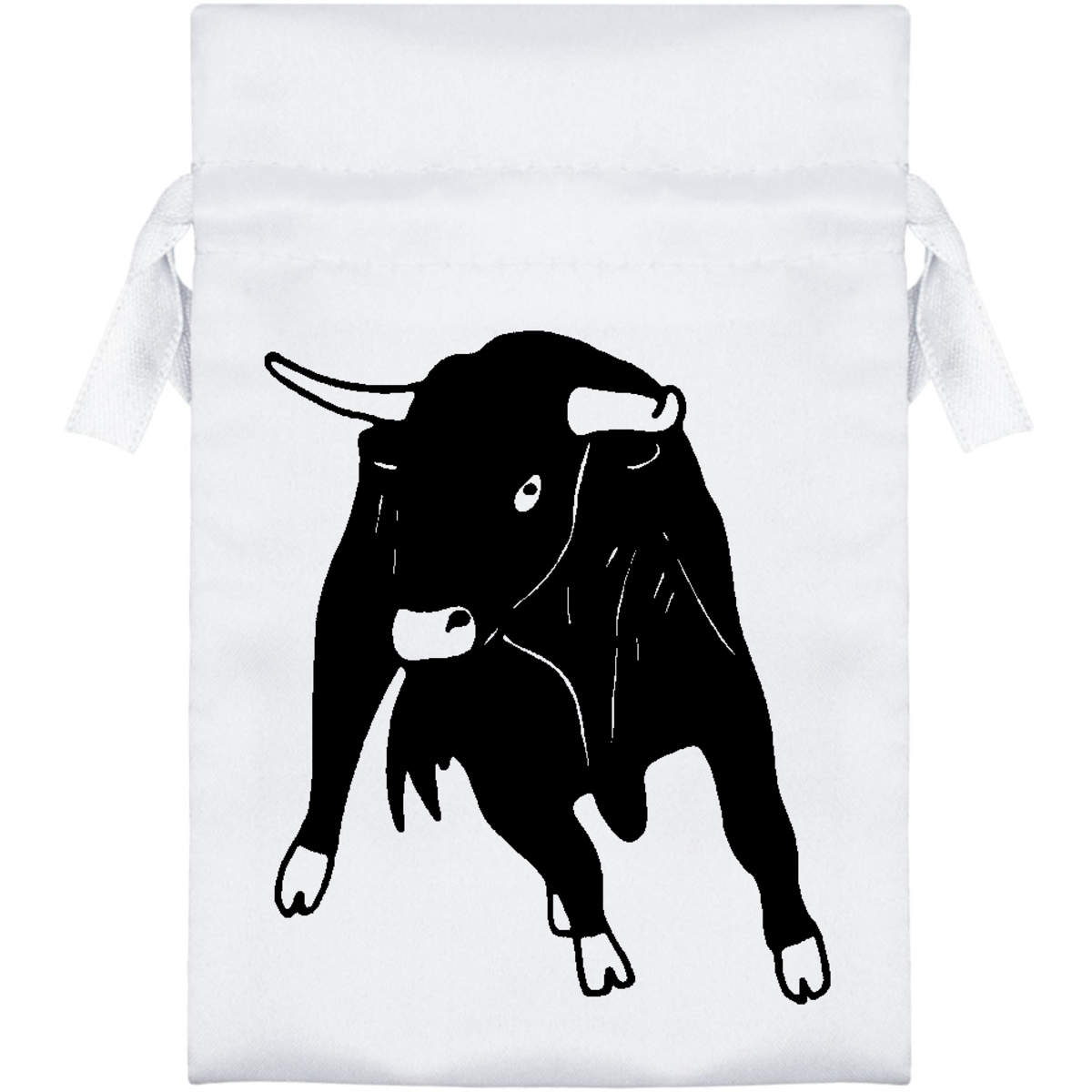 'Charging Bull' Satin Drawstring Bag/Pouch (SB019224)