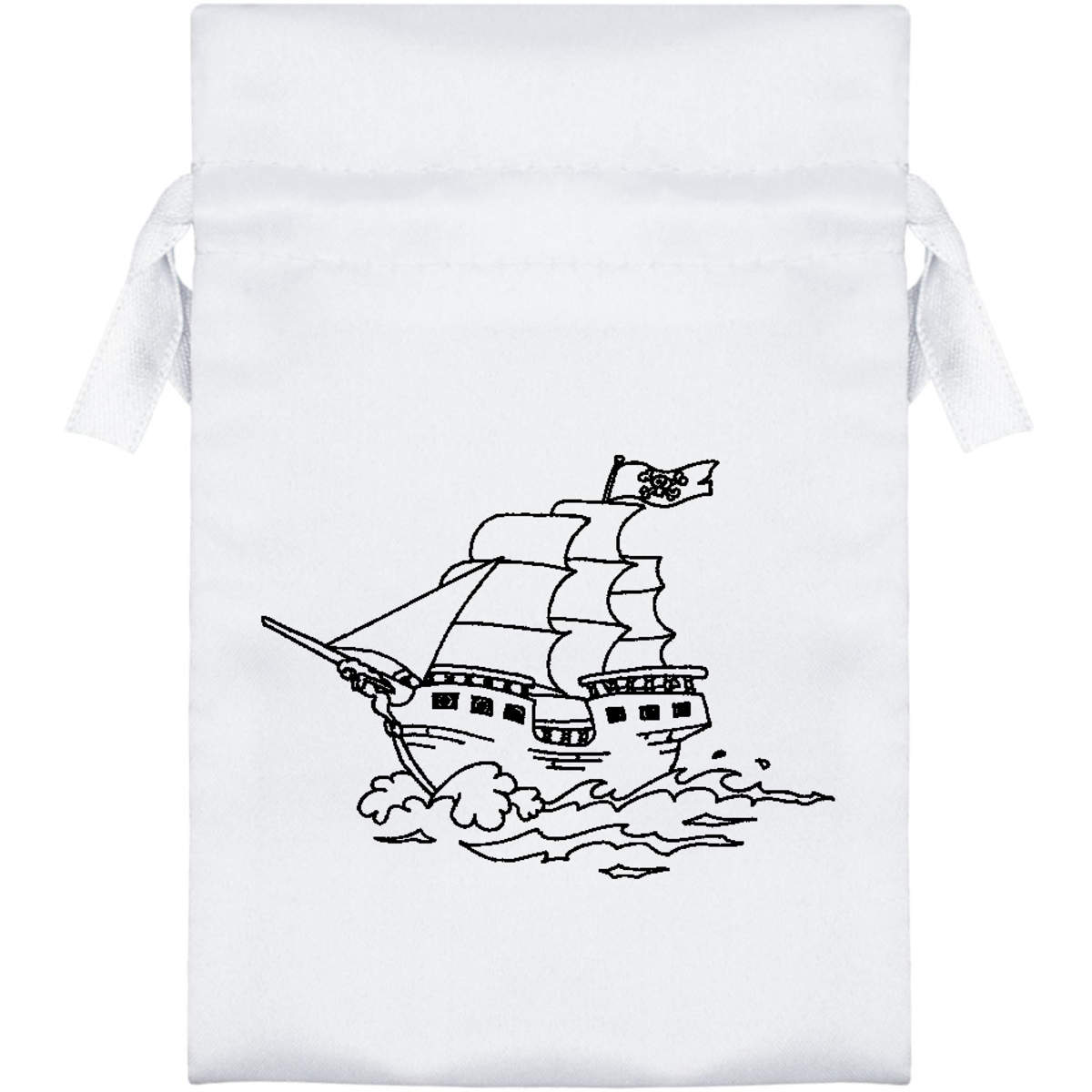 'Pirate Ship' Satin Drawstring Bag/Pouch (SB020063)