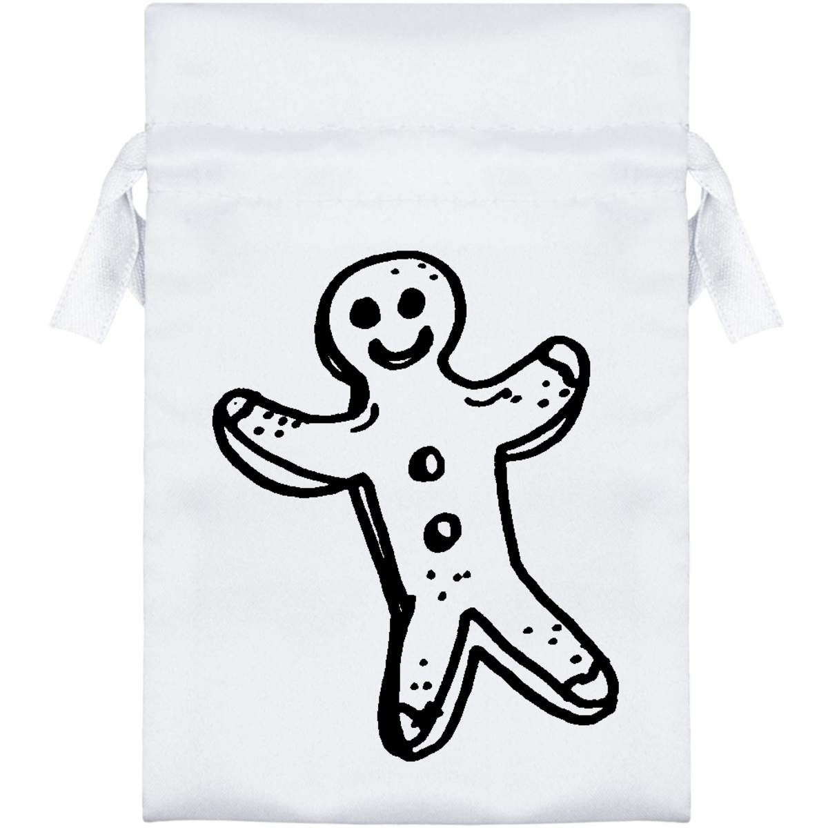 'Gingerbread Man' Satin Drawstring Bag/Pouch (SB020153)