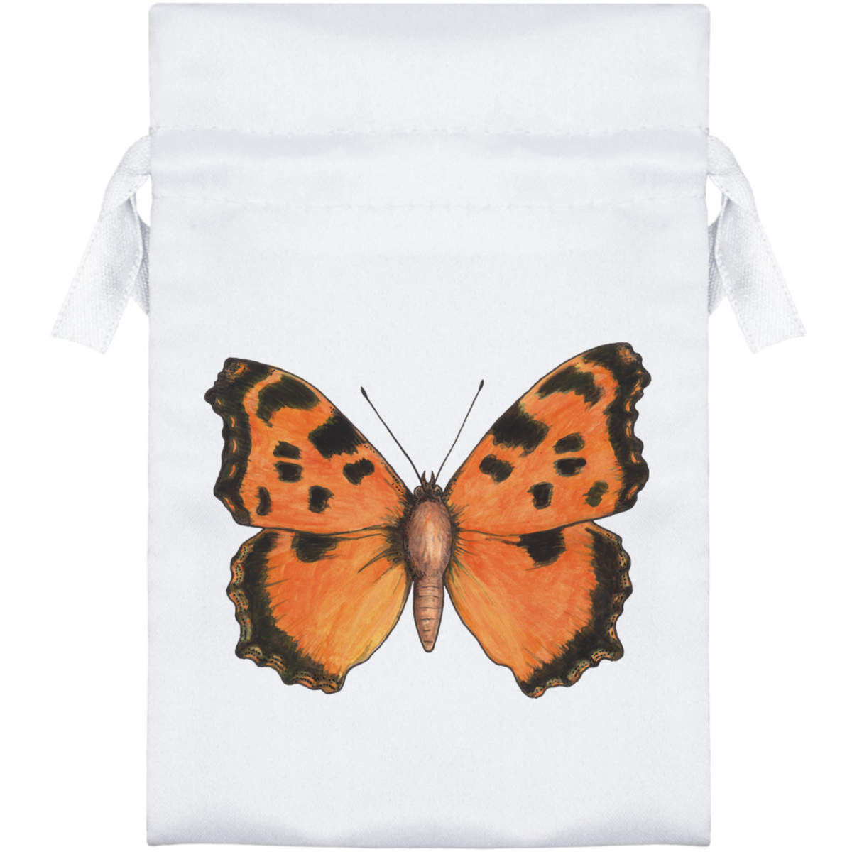 'Tortoiseshell Butterfly' Satin Drawstring Bag/Pouch (SB021089)