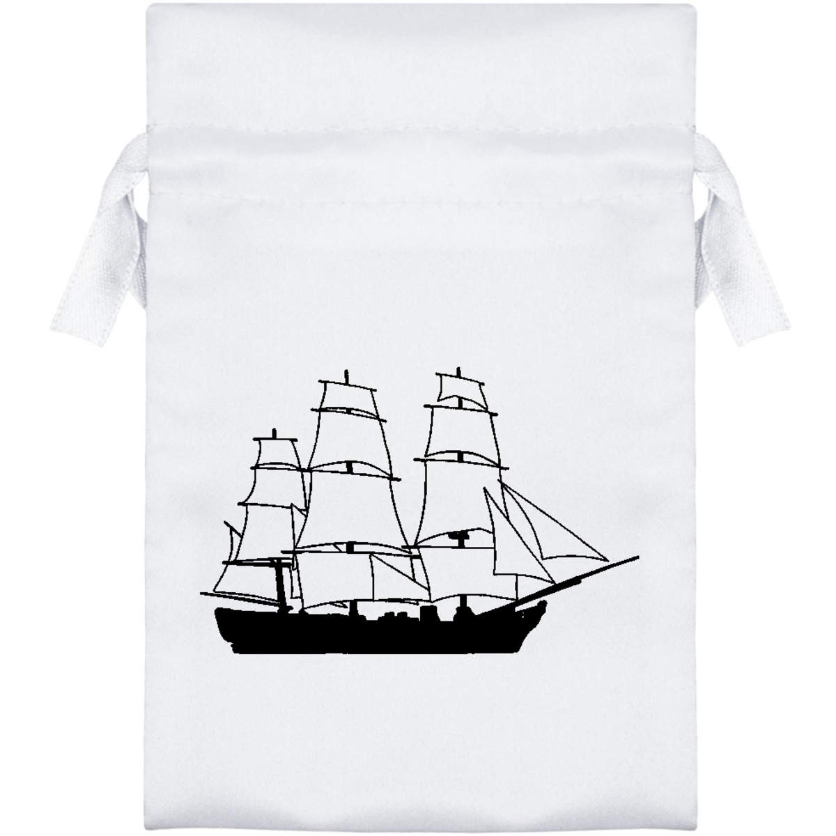 'Ship' Satin Drawstring Bag/Pouch (SB022866)