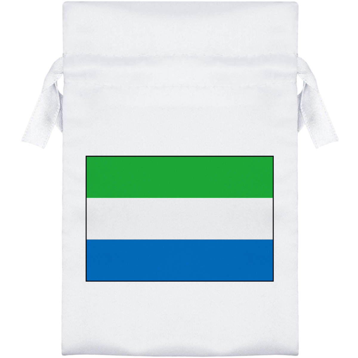 'Sierra Leone Flag' Satin Drawstring Bag/Pouch (SB023905)